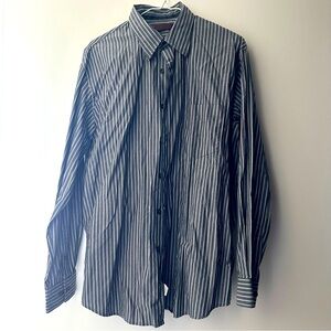 Perry Ellis Classic Cotton Striped Dress Shirt